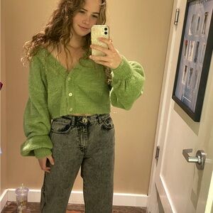 PacSun Green Women's Cardigan Sweater